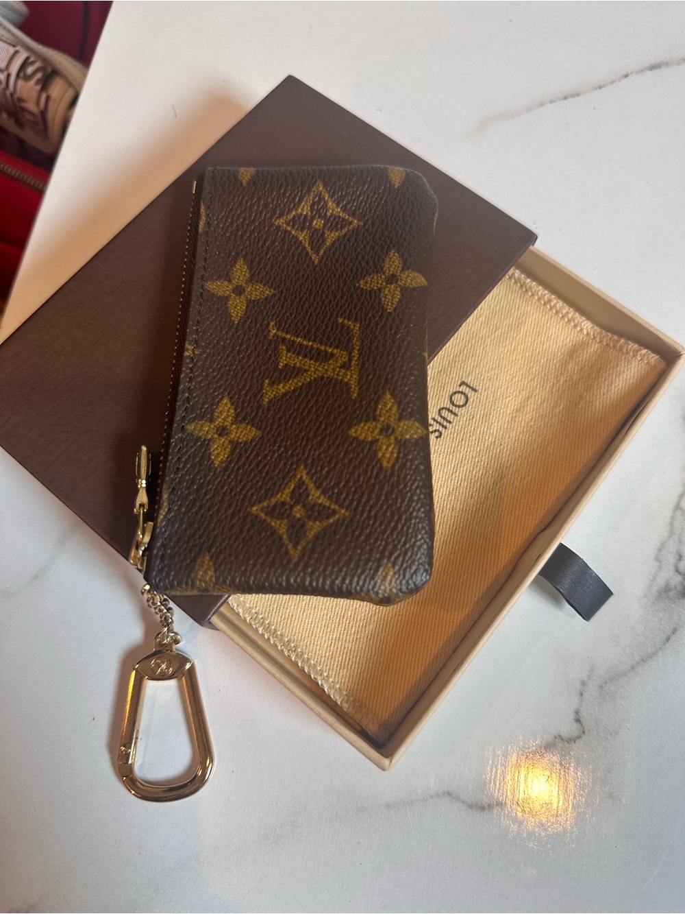 Louis Vuitton Coin Purse Pochette
Cles Monogram Canvas Gold Brown